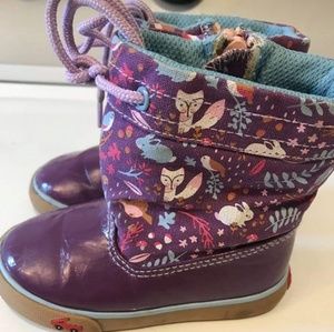 Purple Animals Booties for girls